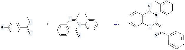 Methaqualone can be used to produce 2-phenacyl-3-o-tolyl-4(3H)-quinazolinone by heating